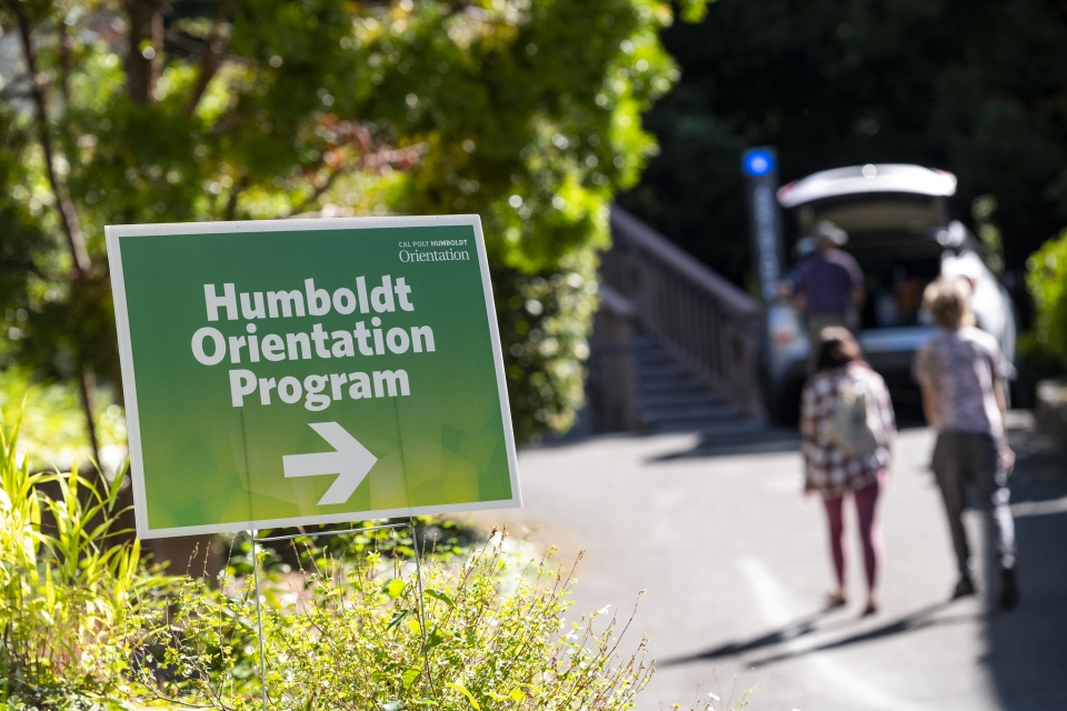 A sign that says "Humboldt Orientation Program"