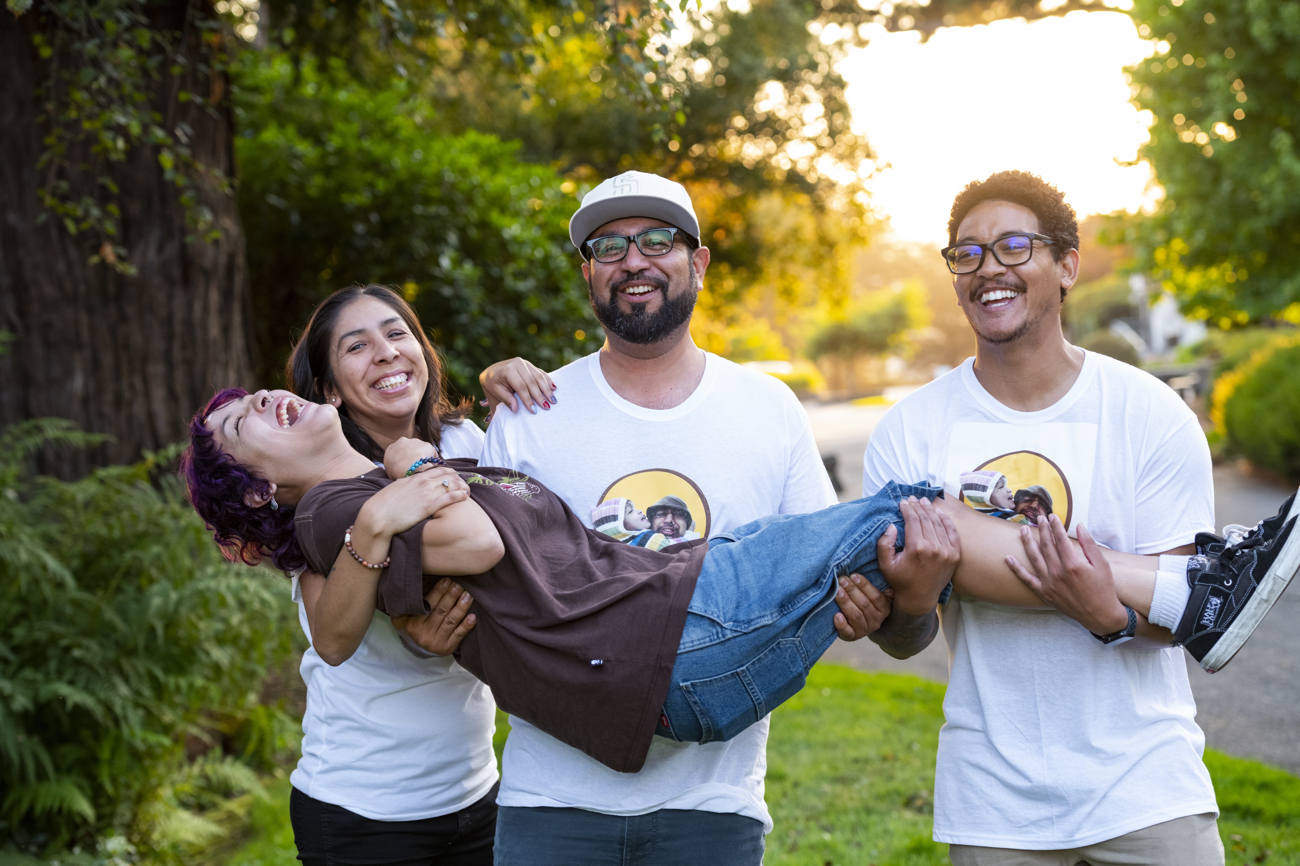 A photo of a family and their student during move-in at Cal Poly Humboldt